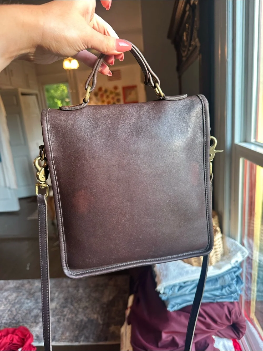 Coach compact leather